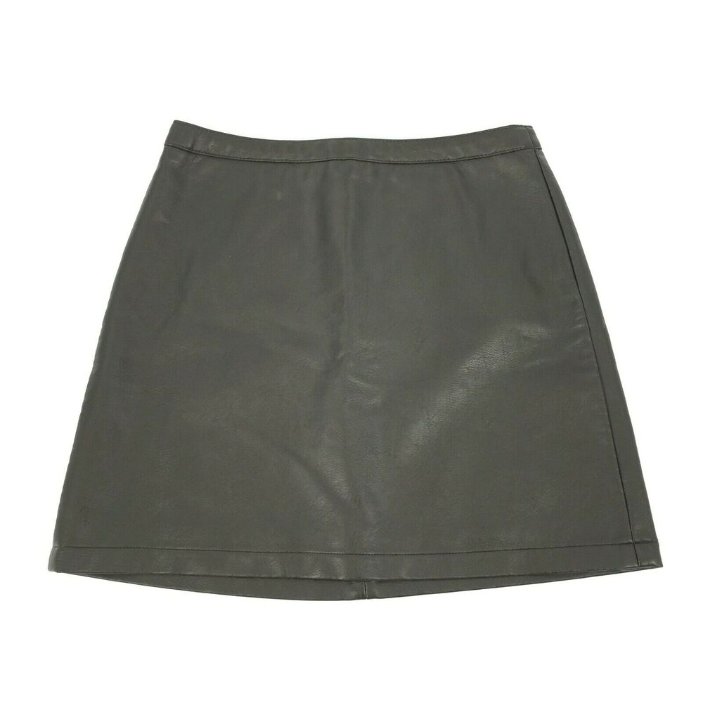 Wishlist Apparel Olive Green Faux Leather Pleather Mini Skirt Medium Womens M